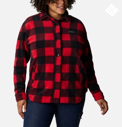 Women's Columbia Benton Springs Shirt Jackets Red | Plus Size CA-M8A4L